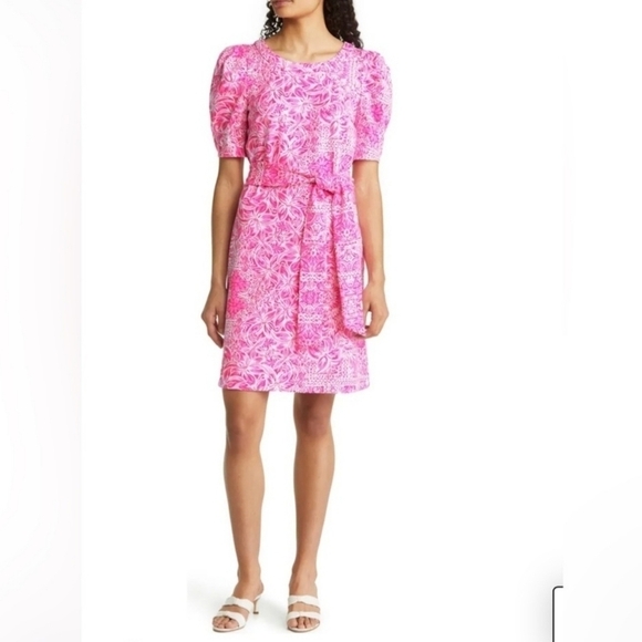 NWT Lilly Pulitzer Harriet "Pinata Pink New Blooms" Pattern Large Ret. $158 - Picture 1 of 13